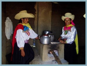 Maria and Paula with their new vented stoves funded by the Cafe Femenino Foundation