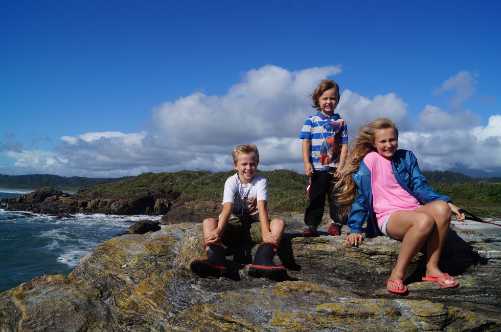 Grandchildren (Josie's) Ted, Louie and Belize, West Coast, South Island 2016