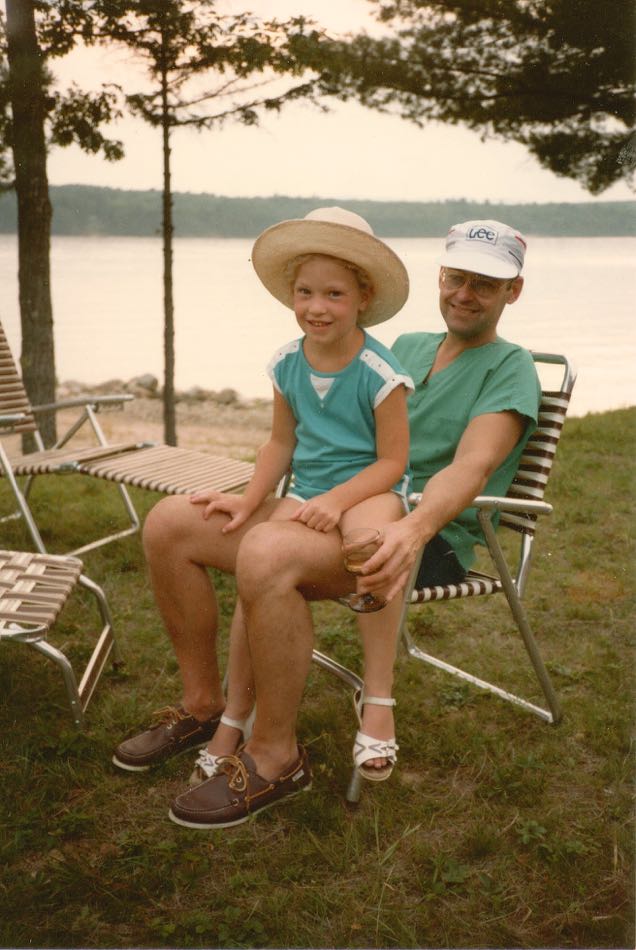 My husband and our daughter Eve at the lake, 1985