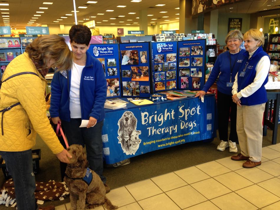Board members Diane Houston and Nancy Friedman at our info booth at Barnes & Noble "Fun Day with Dogs"